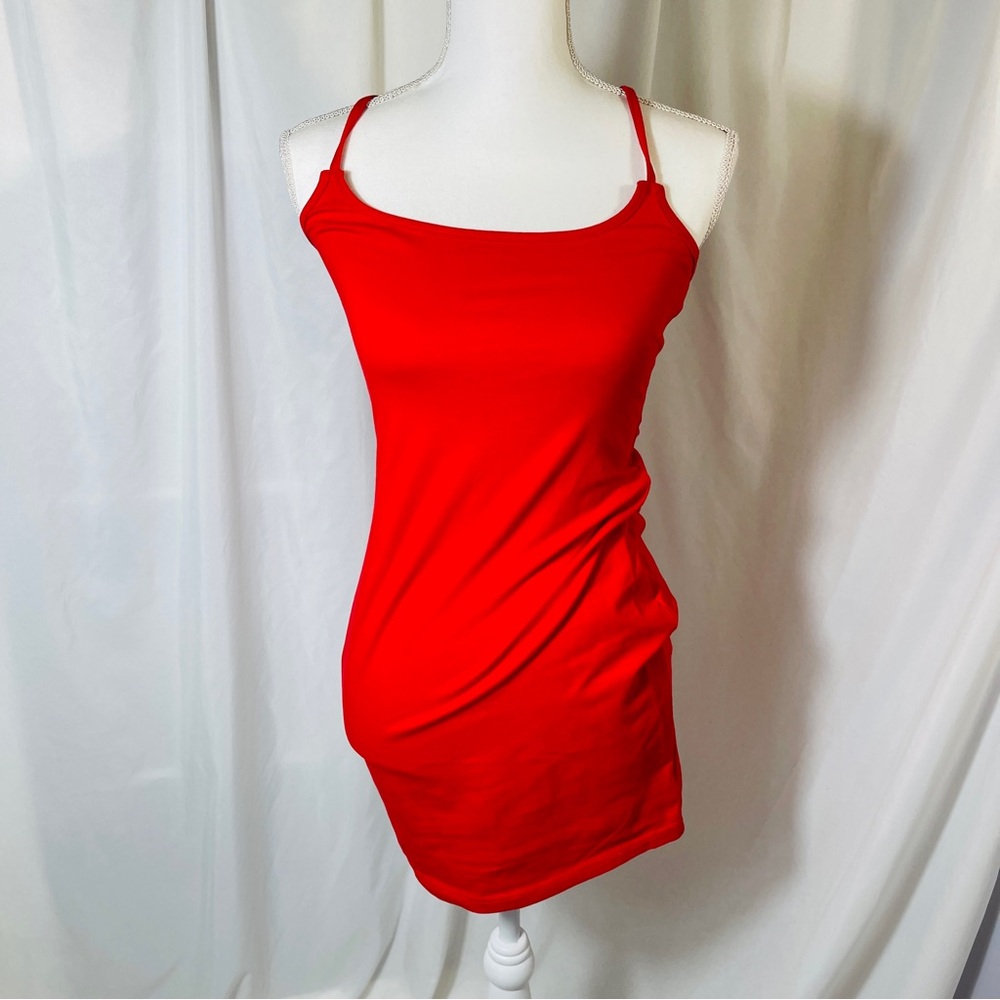 ❤️GAGAOPT RED MINI SLIP DRESS-HOLIDAY READY (L) Great Comfy Stretch